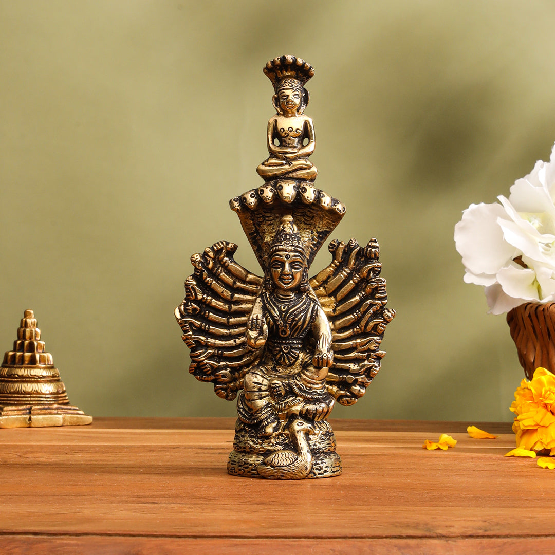 Brass Goddess Padmavati Idol (6.2 Inch)