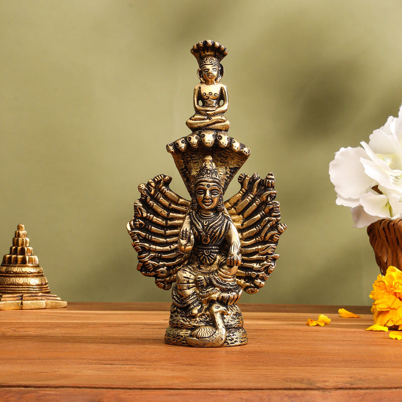 Brass Goddess Padmavati Idol (6.2 Inch)