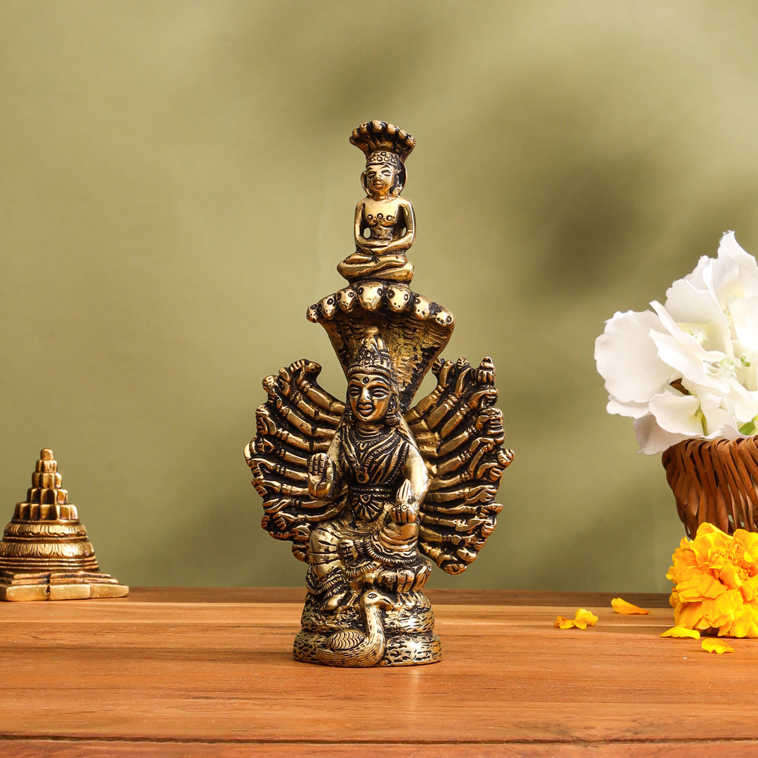 Brass Goddess Padmavati Idol (6.2 Inch)