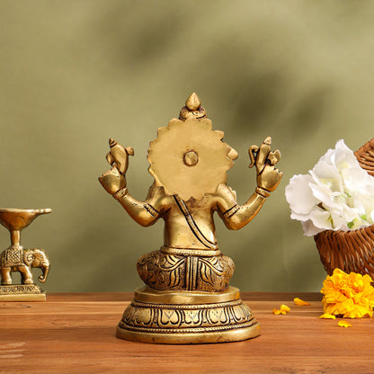 Brass Lord Ganesha Idol (6.8 Inch)