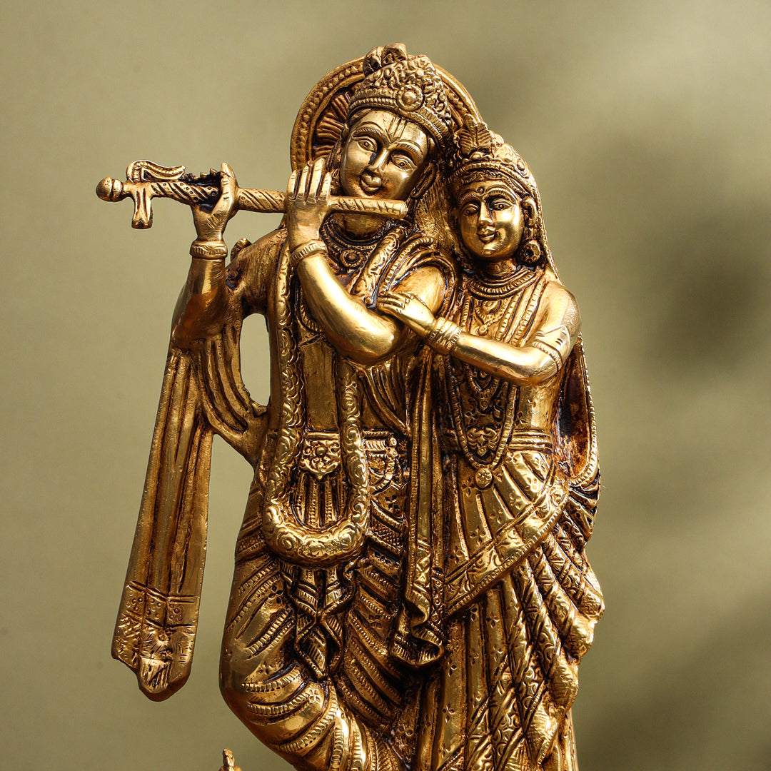 Brass Superfine Radha Krishna Idol (12 Inch)
