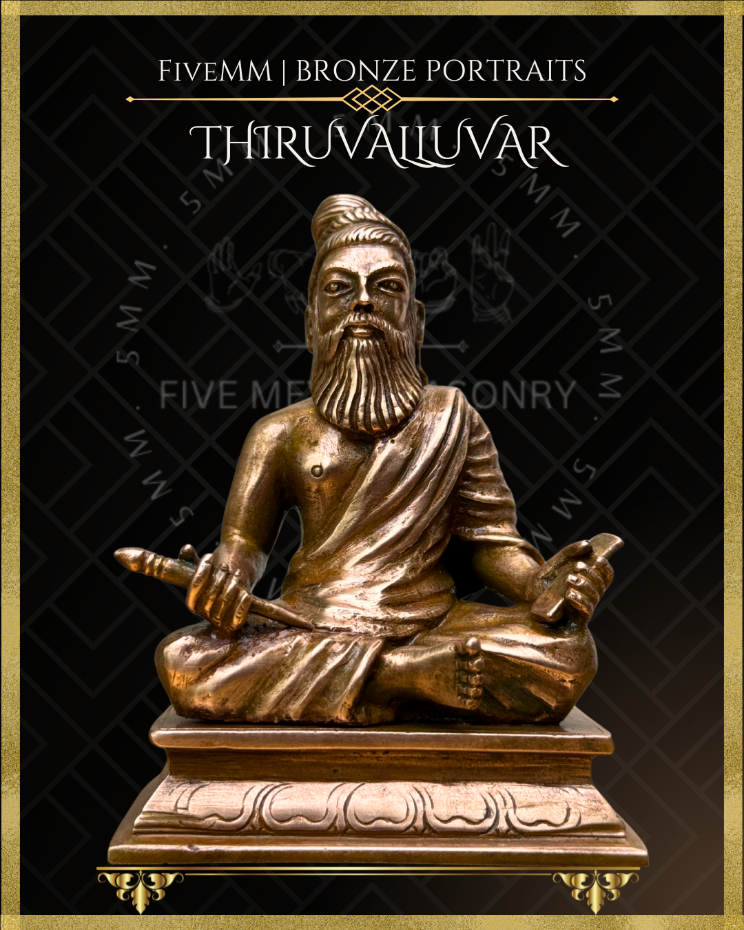 Thiruvalluvar- Tamil Poet and Sage - Panchaloha Bronze Icon -3.5" - Antique finish