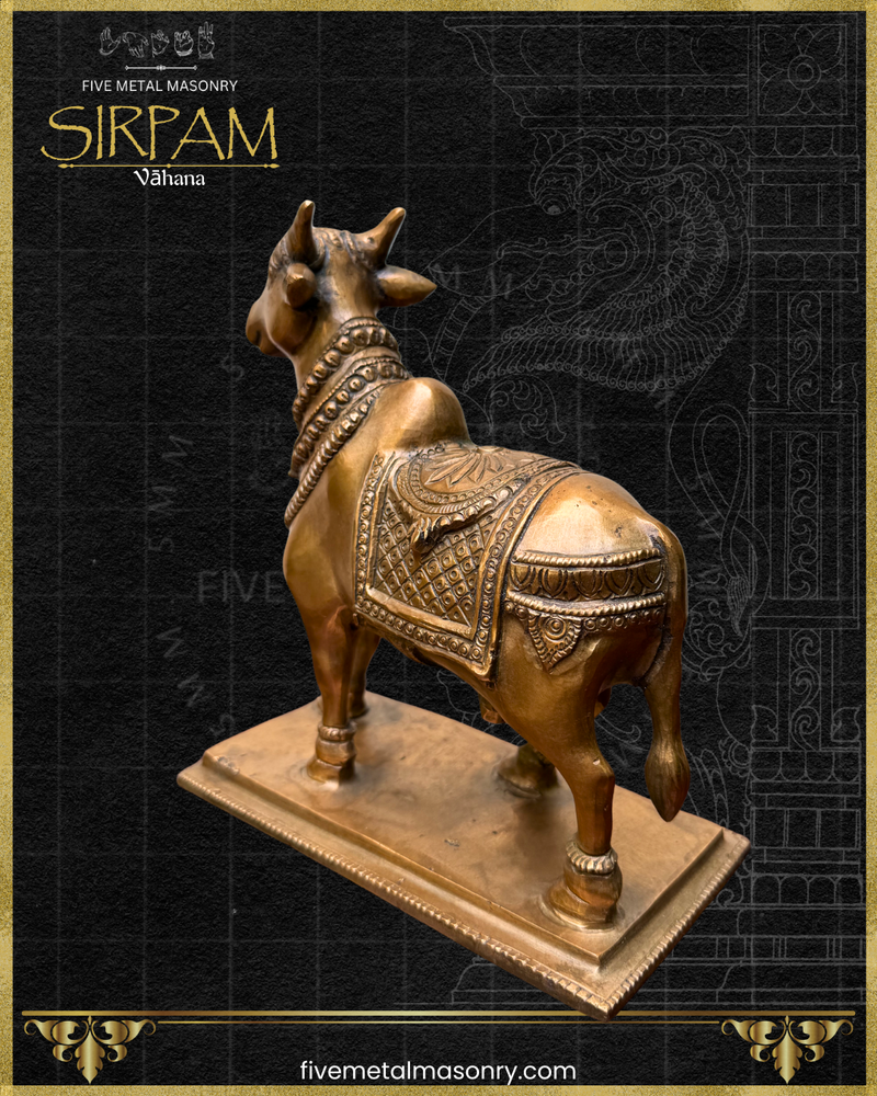 Vrsabha(Nandi) : Bull Panchaloha Bronze Icon - 8" - Sirpam Collection