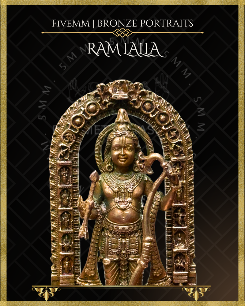 Ayodhya Ramlalla Panchaloha Bronze Icon - 6" with arch
