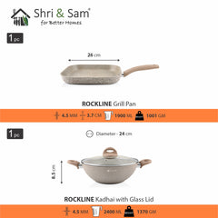 Aluminium 2 PCS Non-Stick Pro Cookware Set Rockline