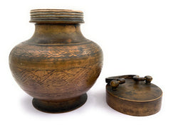 Bhunes Brass Antique Kamandal | Stoup | Gangajali With 1 Litre Capacity,Gold, 7.5 Inch, 1 Piece