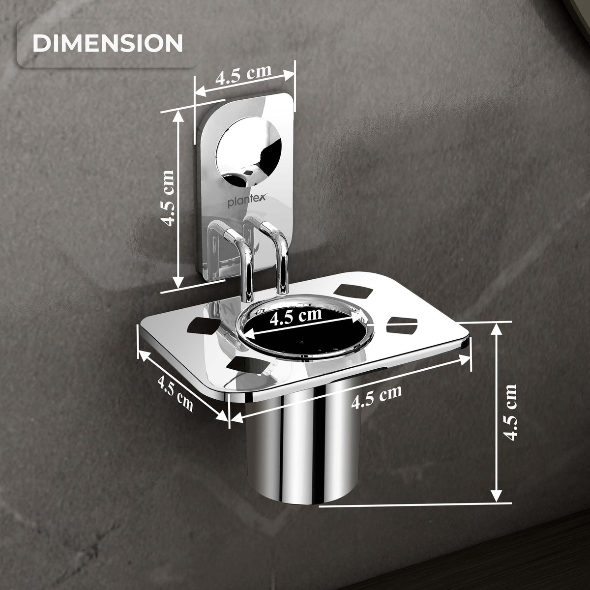 Plantex Stainless Steel Tooth Brush Holder/Tumbler Holder/Bathroom Accessories - (Dream - Chrome)-2