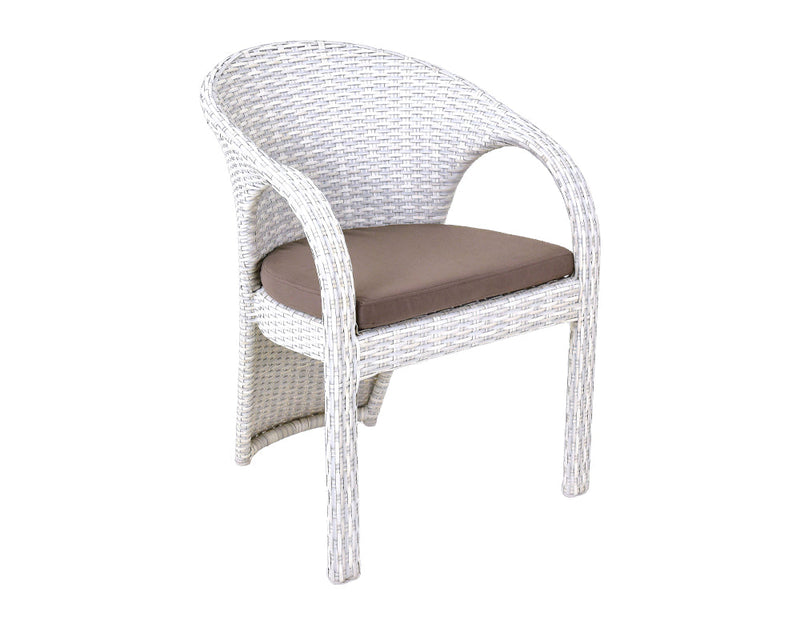 Colombina Outdoor Patio Dining Set 6 Chairs and 1 Table (Pearl white)