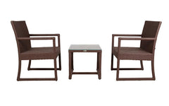 Binny Outdoor Patio Seating Set 2 Chairs and 1 Table Set (Brown)