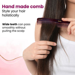 AGARO Hand Made Cellulose Acetate Comb HMC72, All Fine Tooth Dressing Comb, Smooth Rounded Teeth, Hair Styling, Hair Bru