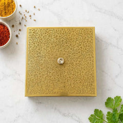 Brass Square Masala Daani / Spice Box (2 Inch)