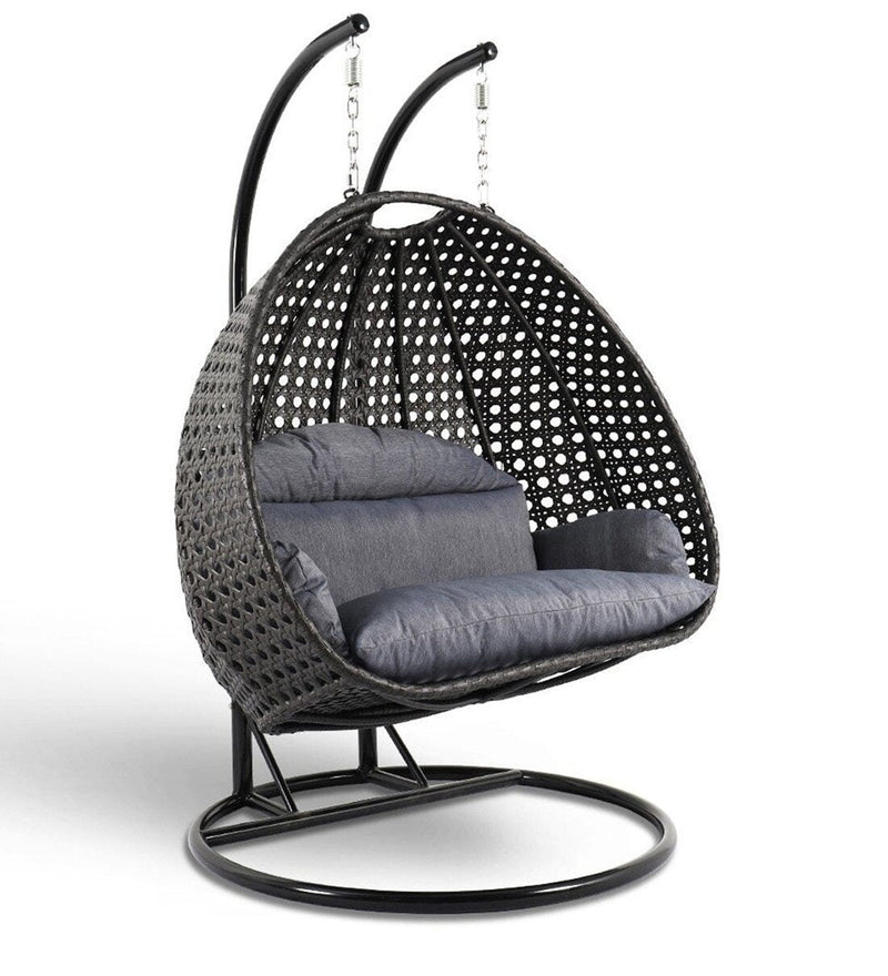 Frediano Double Seater Hanging Swing With Stand For Balcony , Garden Swing (Black)