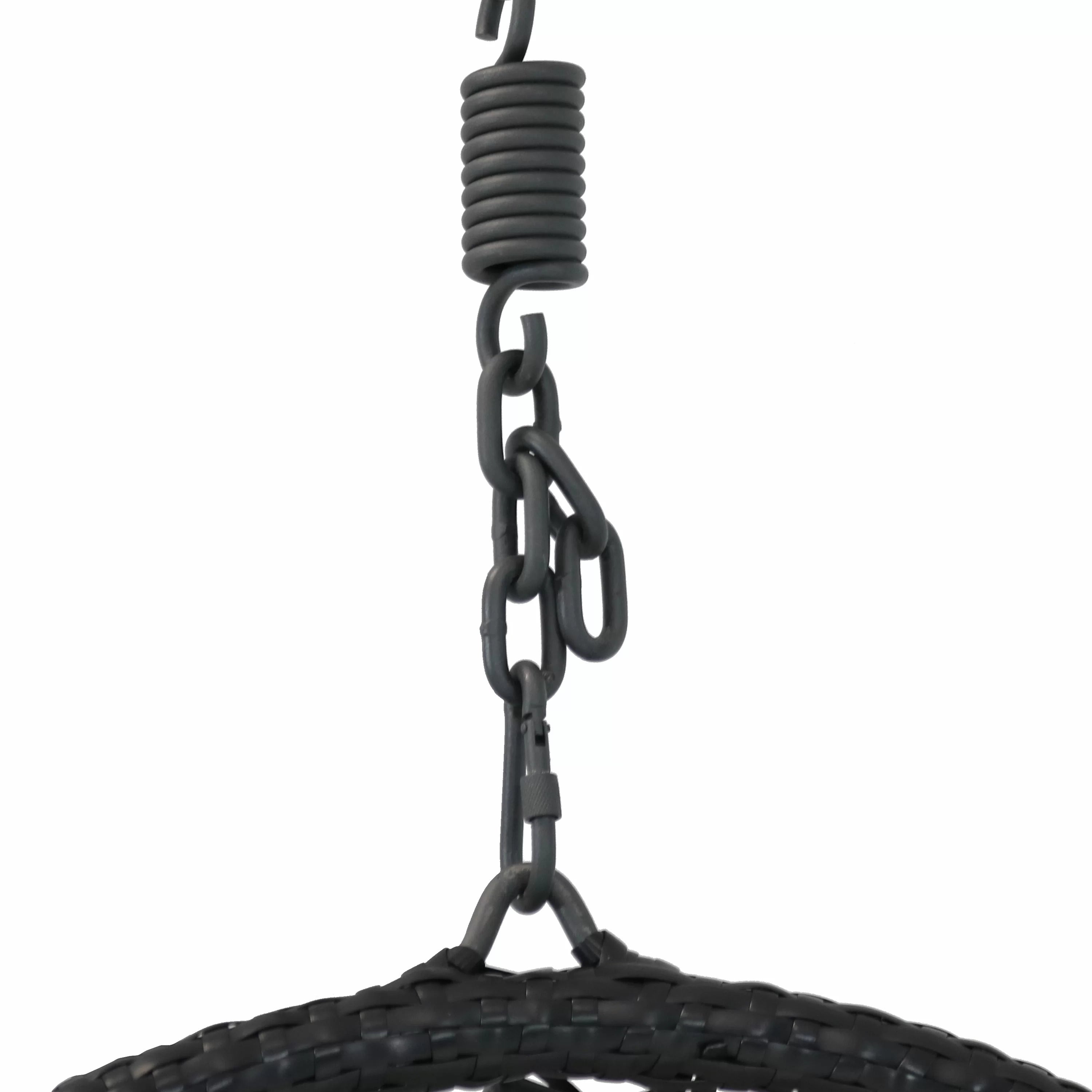 Ariadna Single Seater Hanging Swing Without Stand For Balcony, Garden Swing (Black)