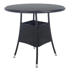 Yurick Outdoor Patio Seating Set 4 Chairs and 1 Table Set (Black)