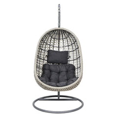 Rodolfo Single Seater Hanging Swing With Stand For Balcony , Garden Swing (Grey)
