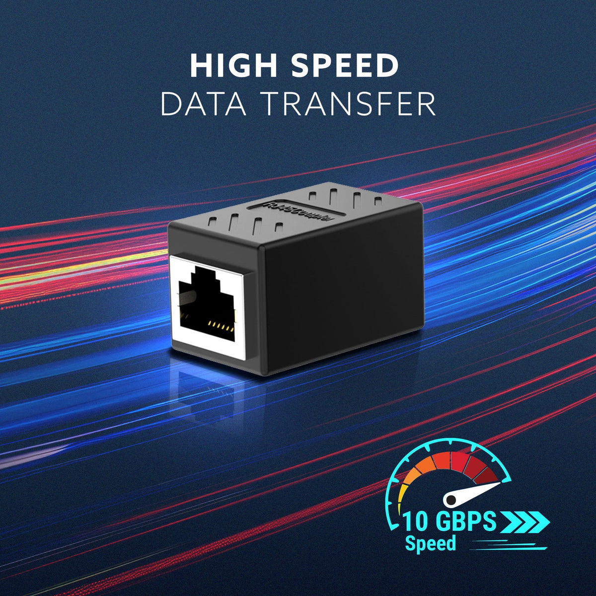 AGARO Cat8 Ethernet Extender Female to Female RJ45 Coupler Adapter, 8P8C Inline LAN Connector for Cat6/Cat7/Cat8 Cable E