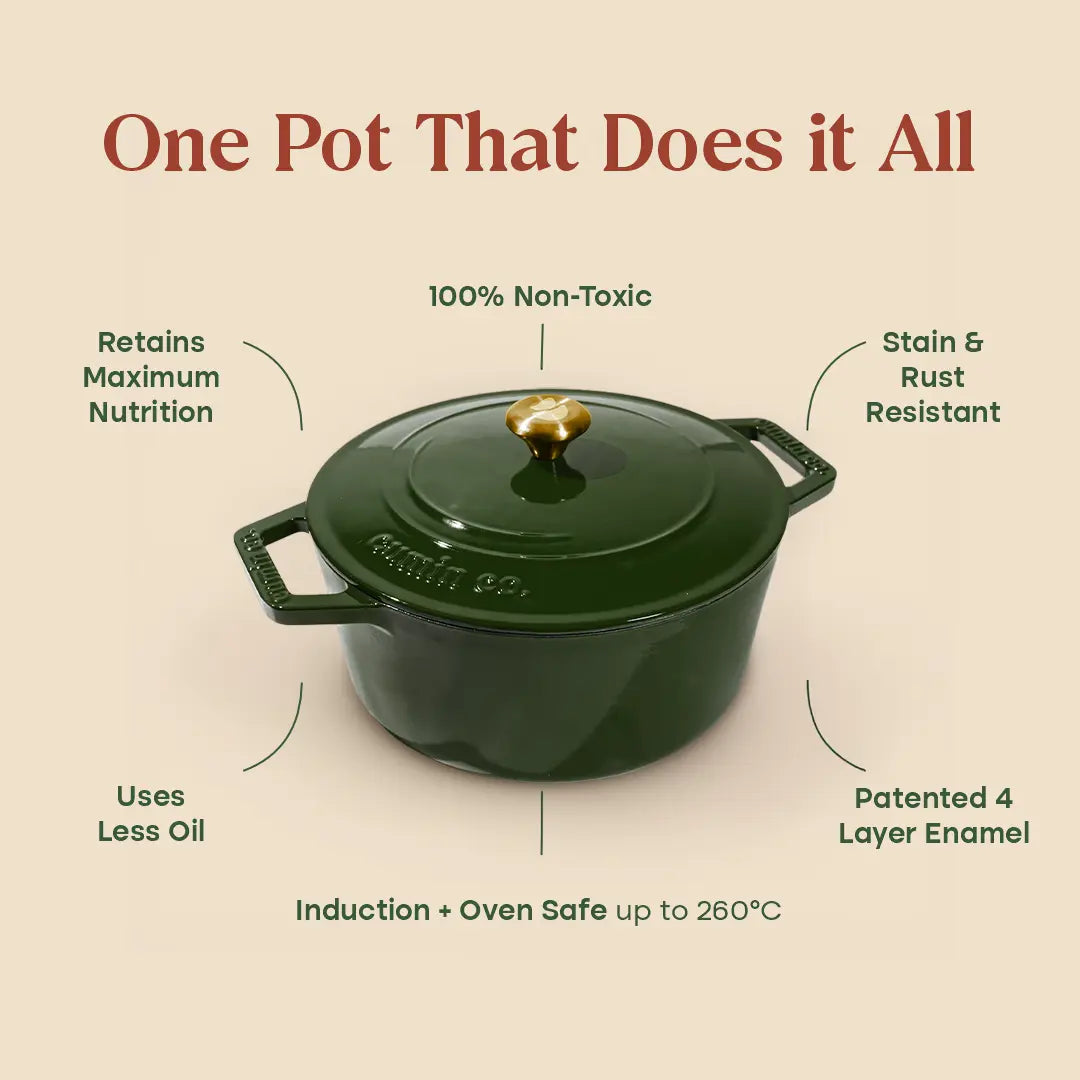 No. 8 Enamel Cast Iron Dutch Oven (2.5L)