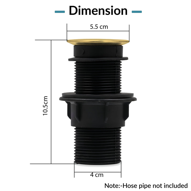 Plantex Brass with Nylon 4 inch Full Thread Waste Coupling for Wash Basin/Coupling for Sink - Pack of 1 (BH-1116, Gold)-2