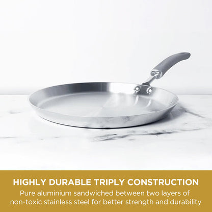 Meyer Trivantage Stainless Steel Triply Cookware Flat Tawa, 28cm