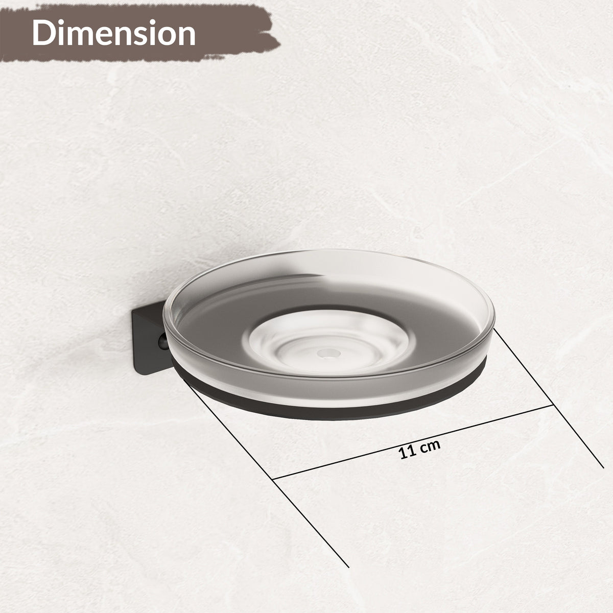 Plantex Single Soap Dish/Stainless Steel Glass Soap Holder/Case/Stand/Soap Bar for Kitchen/Bathroom Accessories - Pack of 1 (Black)-2