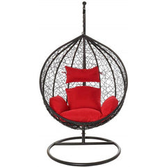Lilo Single Seater Hanging Swing With Stand For Balcony , Garden (Black)