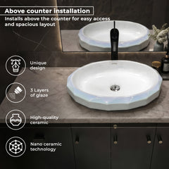 Plantex Ceramic Basin for Bathroom/Table Top Ceramic Basin/Washbasin for Bathroom - (NC-938)-2