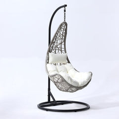 Anastasio Single Seater Hanging Swing With Stand For Balcony , Garden Swing (Sea shell)