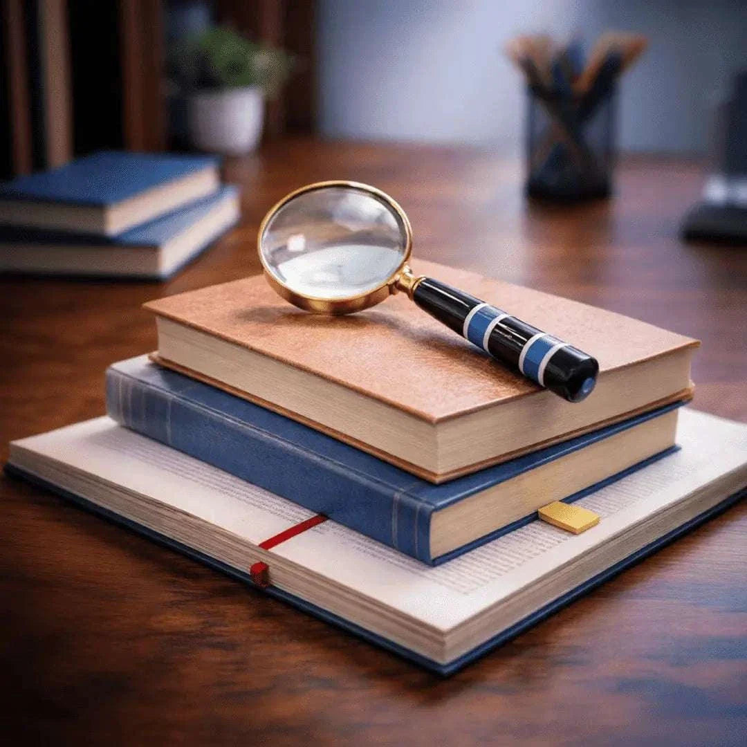 Brass Magnifying Glass With Black Wooden Handle (7.8 Inch)