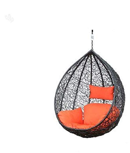 Saturnino Single Seater Hanging Swing Without Stand For Balcony , Garden Swing (Dark Brown)