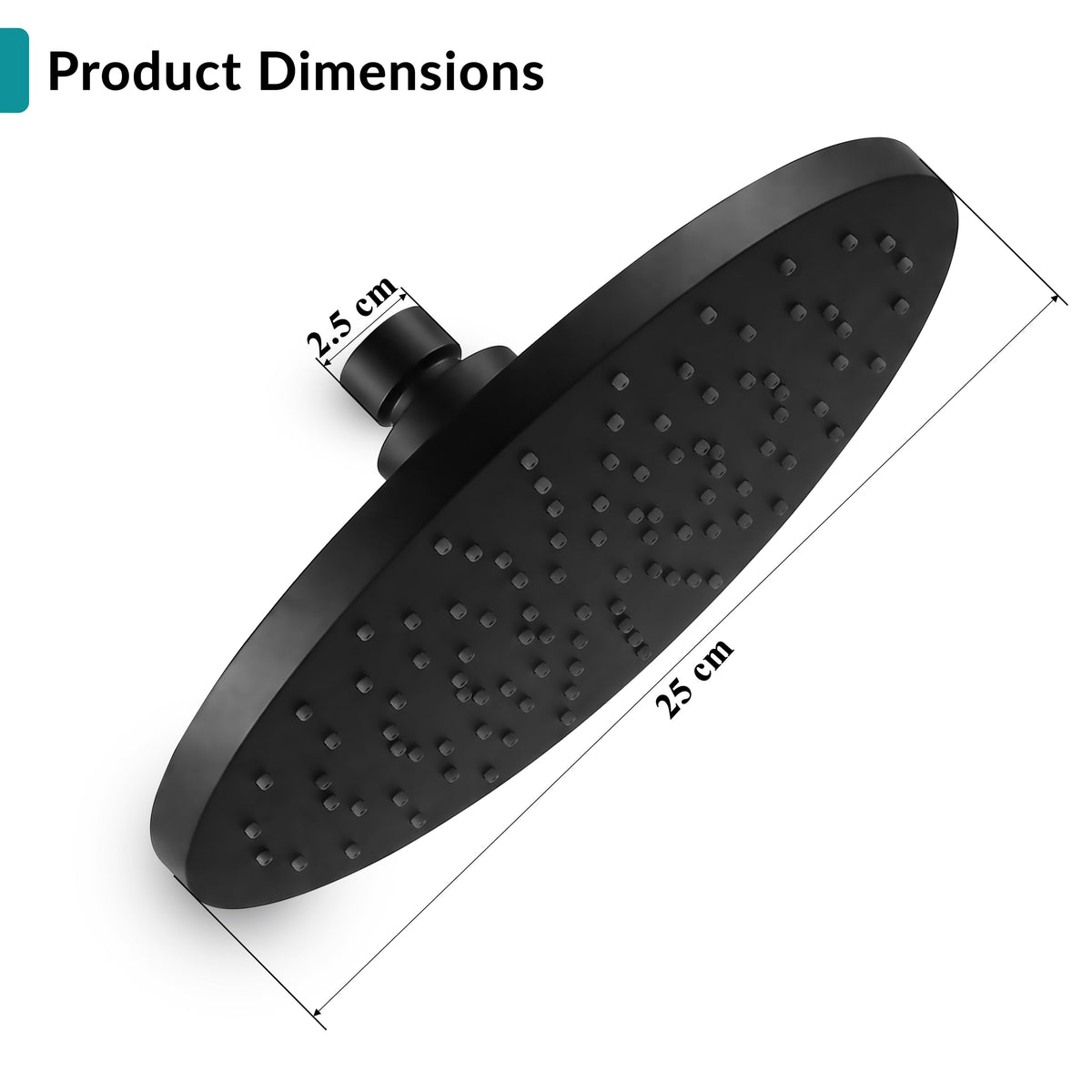 Plantex ABS Round Head Shower/10 Inch Overhead Rain Shower for Bathroom/Shower for Home/Hotel/Adjustable Shower Head for Bathroom - Pack of 1 (Black, D609)-2