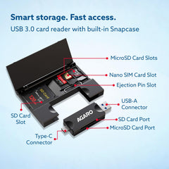 AGARO Snapcase USB 3.0 Card Reader with Storage Case-2