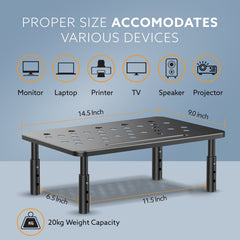 AGARO Monitor Stand for Desk, Laptop Stand & PC Riser, 3-Level Height Adjustable, Compatible with 24”, 27”, 29” & 32” Mo