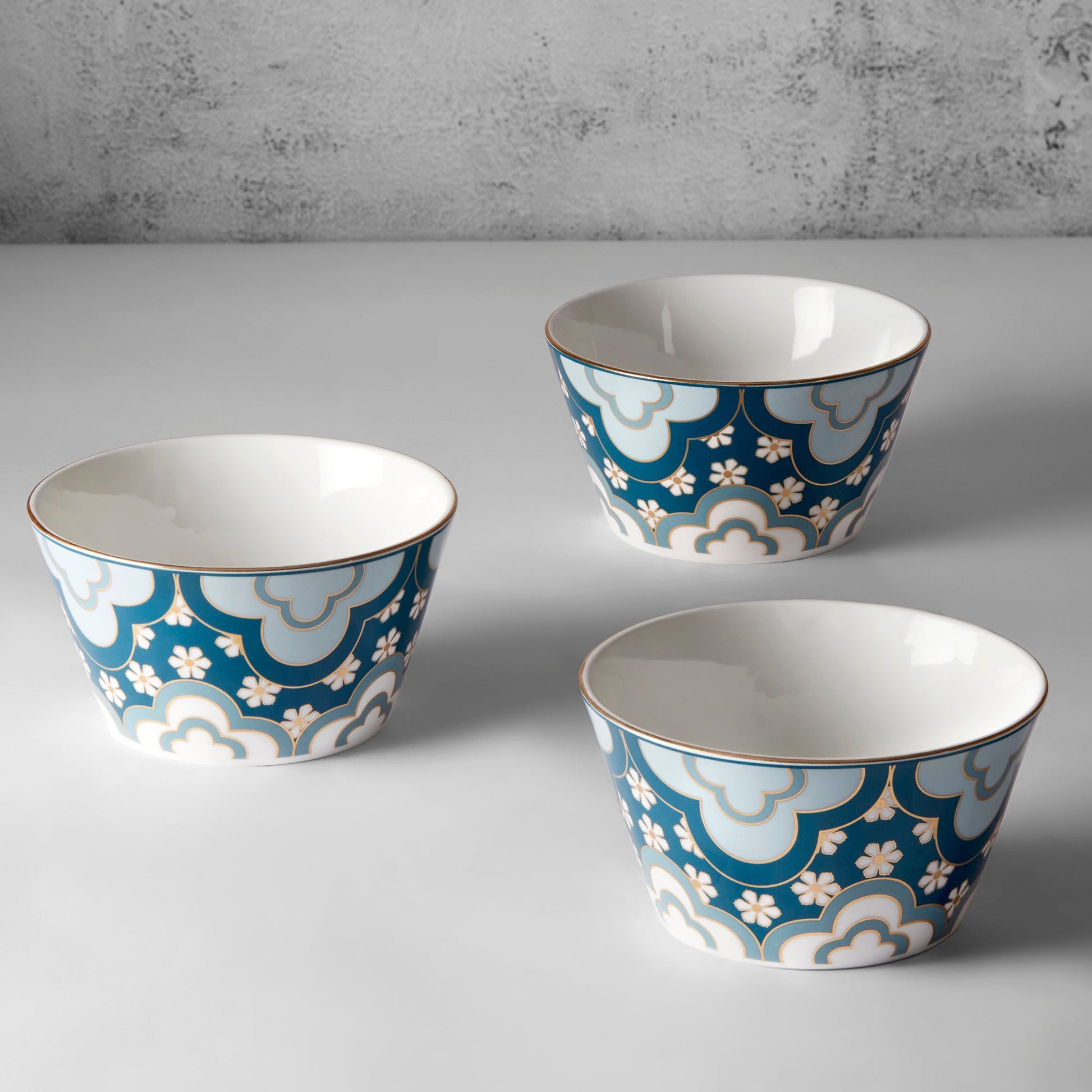 India Circus Oceanic Opulence Nikko Bowl Set of 3