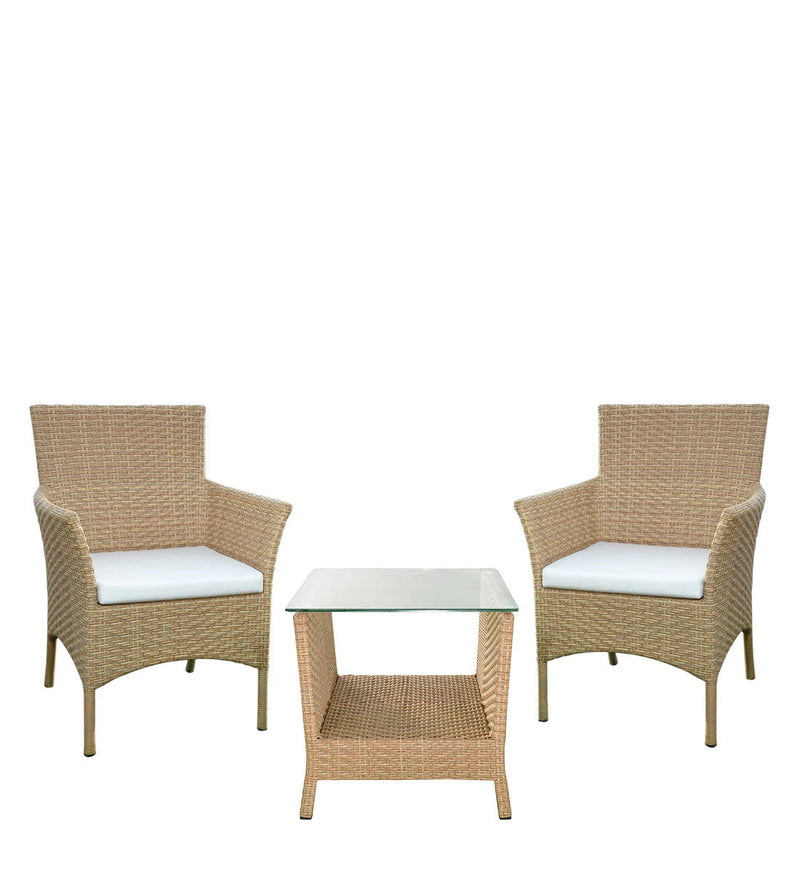 Babai Outdoor Patio Seating Set 2 Chairs and 1 Table Set (Cream)