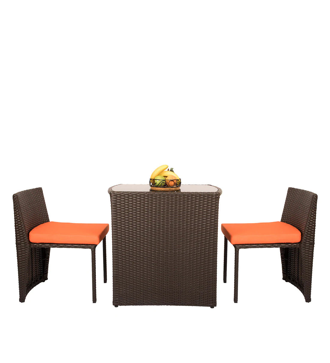 Diski Outdoor Patio Seating Set 2 Chairs and 1 Table Set (Brown)