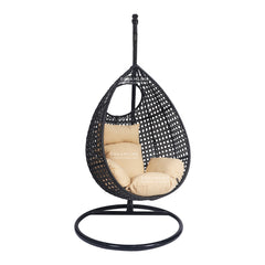 Piro Single Seater Hanging Swing With Stand For Balcony , Garden Swing (Dark Brown)
