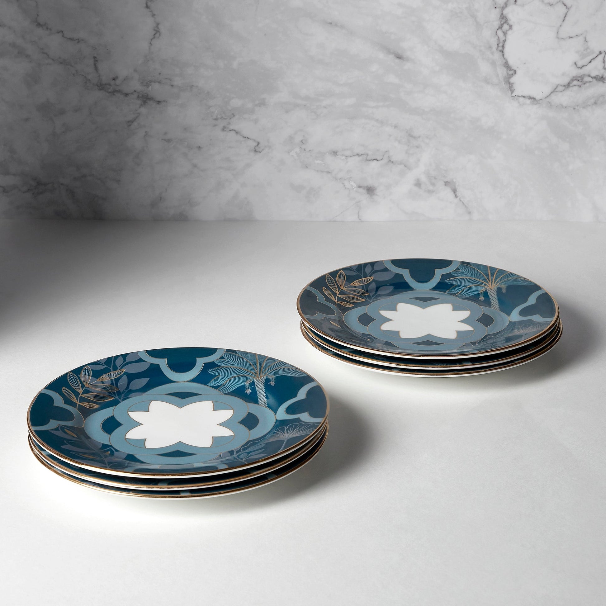 India Circus Oceanic Opulence Dinner Set (Pack of 20), For Family of 6