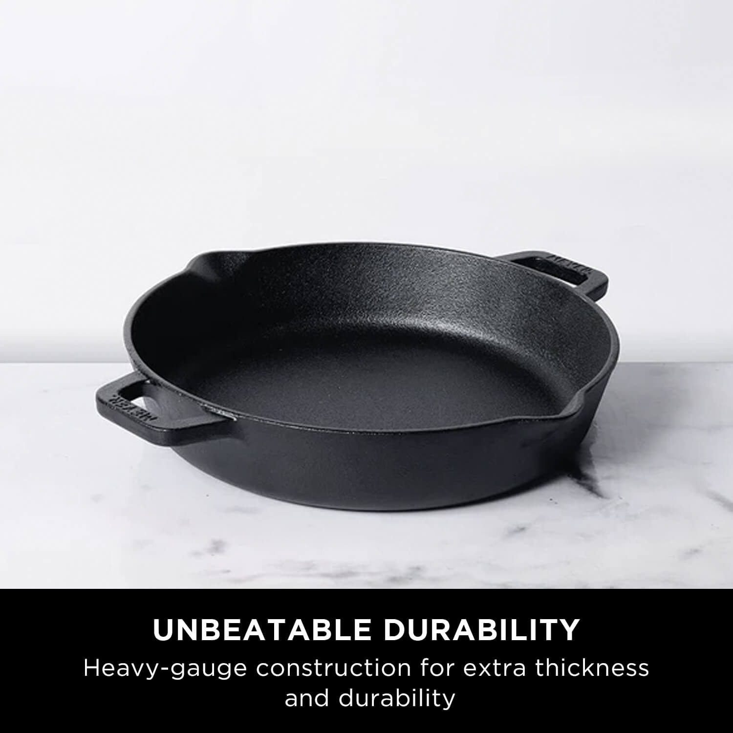 Meyer Pre Seasoned Cast Iron 2pcs Set (24cm Frypan/Skillet + 26cm Curved Roti Tawa)