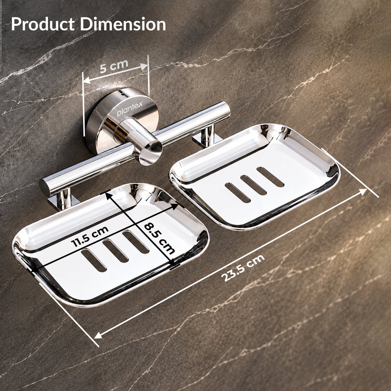 Plantex Galaxy 304 Grade Stainless Steel Bathroom Soap Holder/Soap Stand/Soap Dish for Bathroom Accessories (Chrome)-2