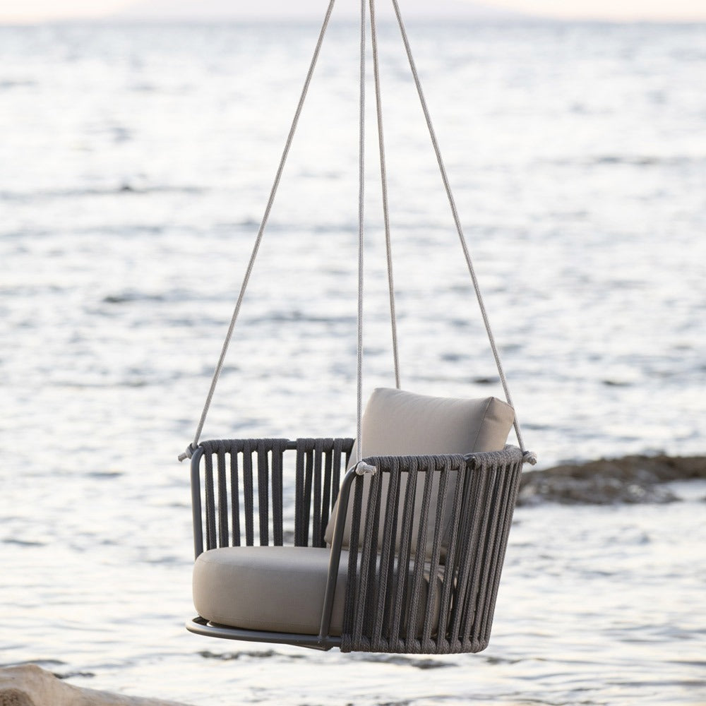 Airmood Single Seater Hanging Swing Without Stand For Balcony , Garden Swing (Grey)