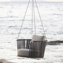 Airmood Single Seater Hanging Swing Without Stand For Balcony , Garden Swing (Grey)