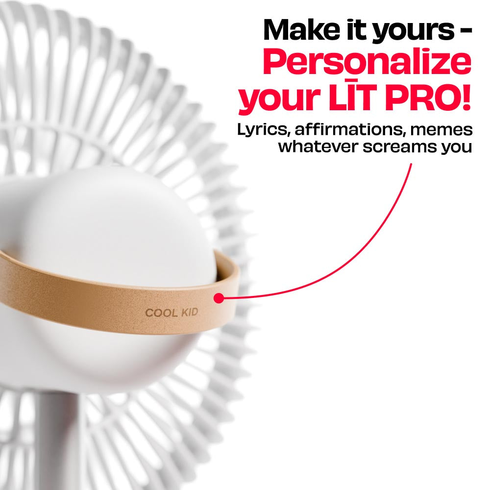 Rechargeable Table Fan with ProLift™ Adjustable Stem and Mood Light | LĪT PRO