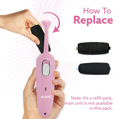 AGARO Callus Remover Replaceable Heads, 2 Pcs, Callus & Dead Skin Removal Filer, Pedicure at Home
