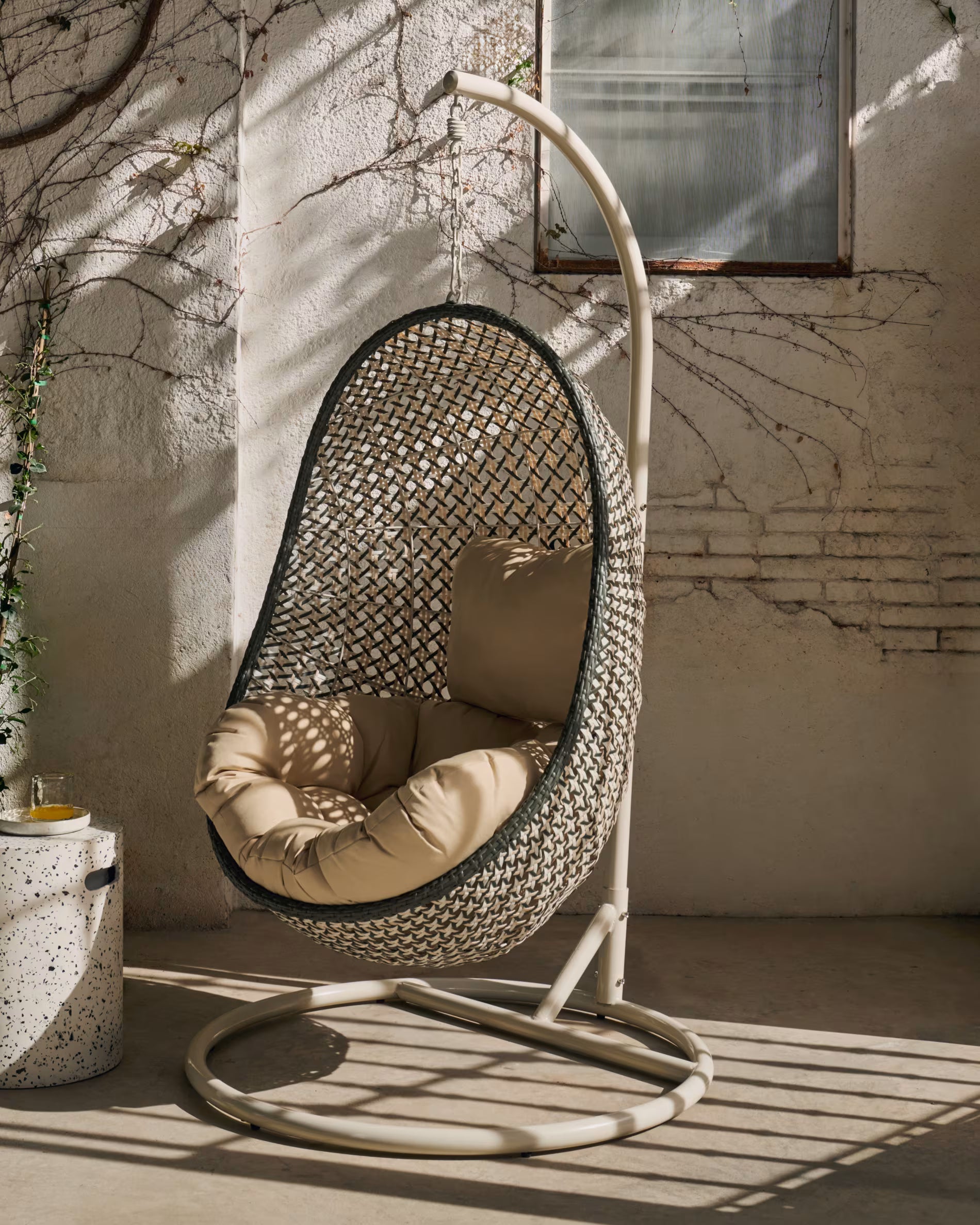 Oyla Single Seater Hanging Swing With Stand For Balcony , Garden