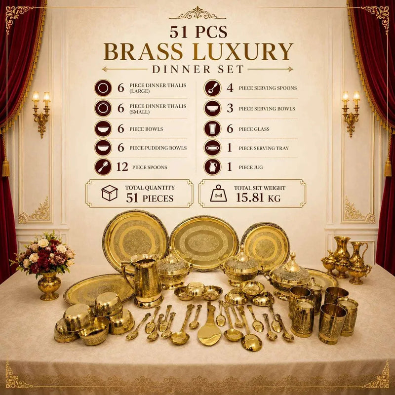 Brass Luxury Dinner Serving Set