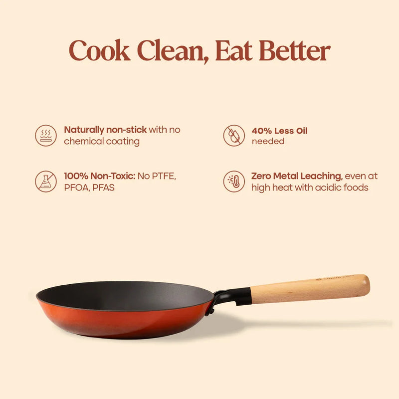 No. 9 Enamel Cast Iron Pan LITE (24cm)