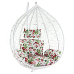 Faustino Single Seater Hanging Swing With Stand For Balcony , Garden Swing (White)