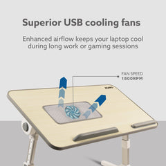 AGARO Laptop Table with 1800 RPM USB Cooling Fans-2