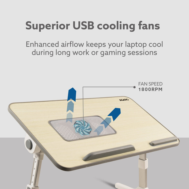 AGARO Laptop Table with 1800 RPM USB Cooling Fans-2