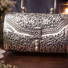 Brass Silver Plated Purse / Clutch bag (8.5 Inch)